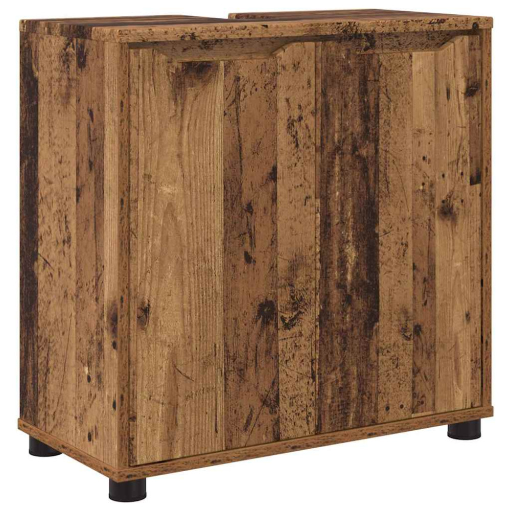 Produktbild för Badrumsvaskskåp Gammalt trä 60 x 30 x 60 cm Konstruerat trä