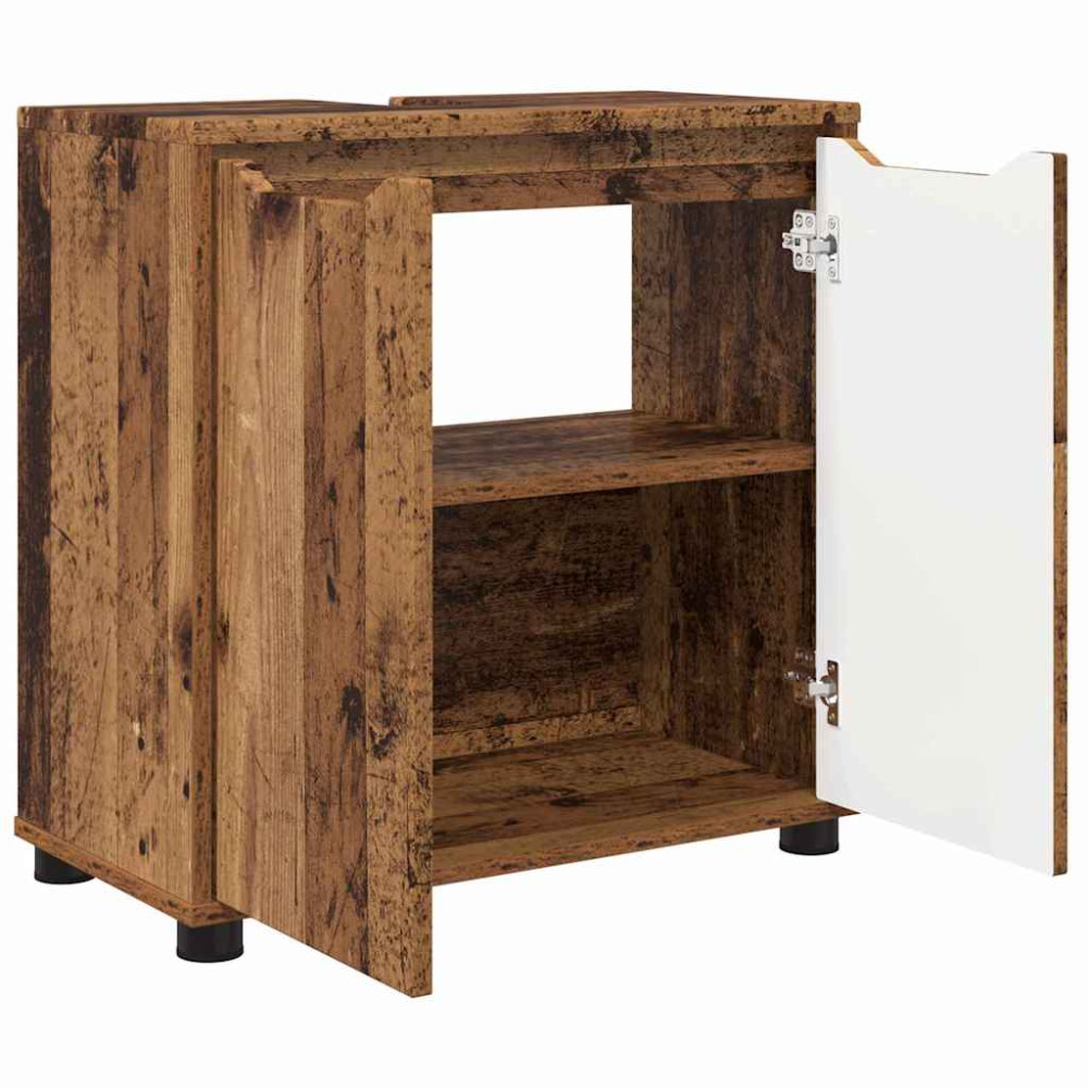 Produktbild för Badrumsvaskskåp Gammalt trä 60 x 30 x 60 cm Konstruerat trä