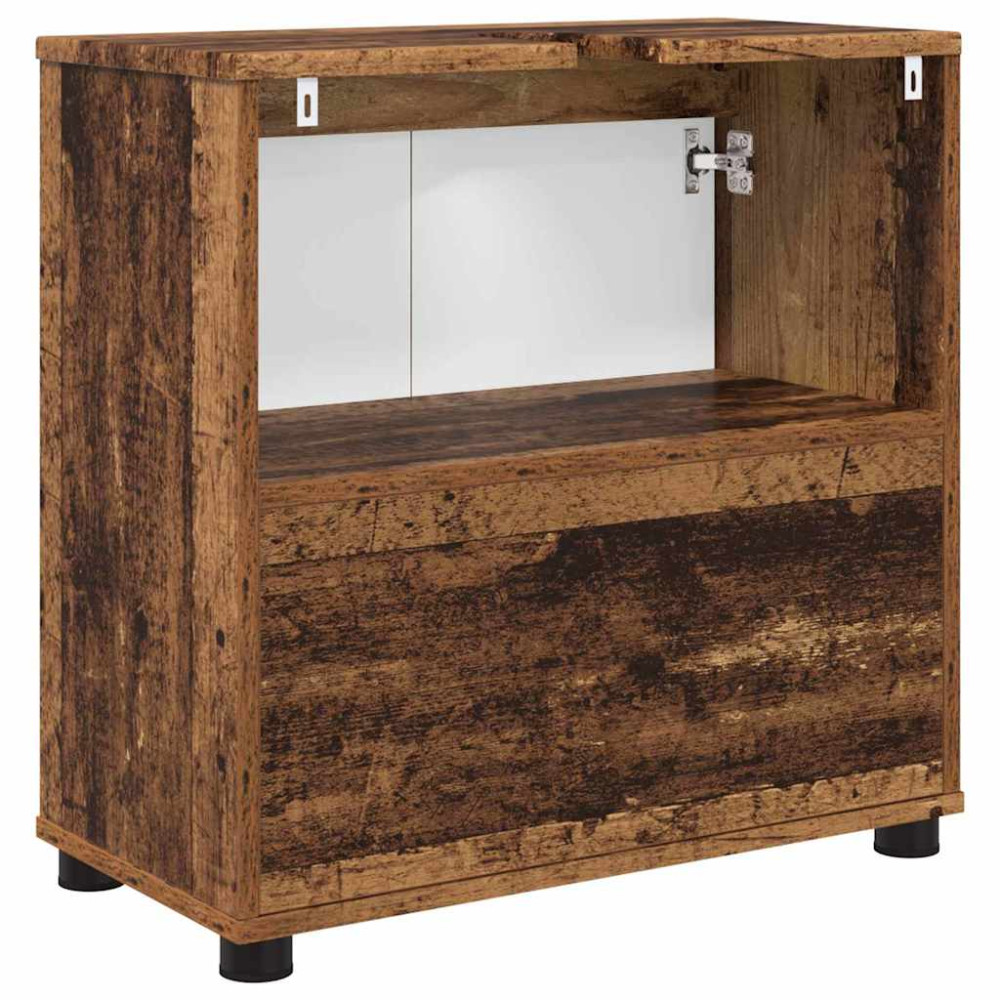 Produktbild för Badrumsvaskskåp Gammalt trä 60 x 30 x 60 cm Konstruerat trä