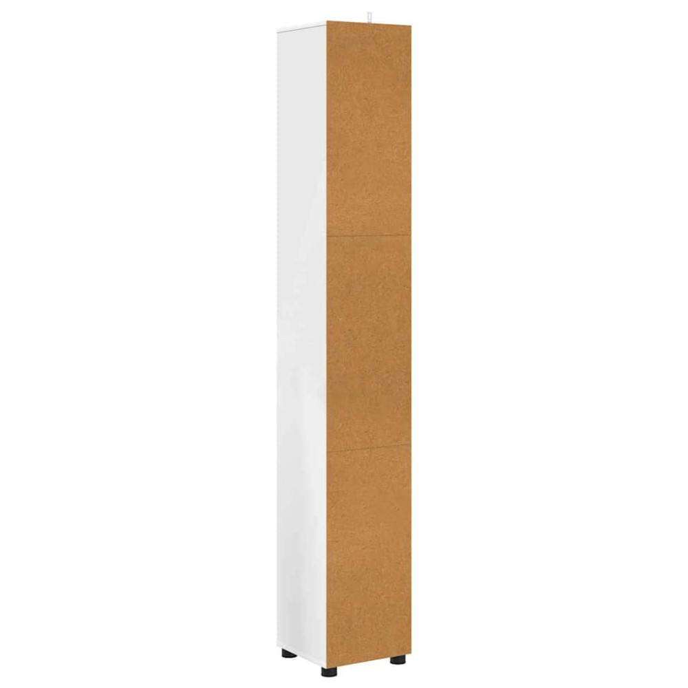 Produktbild för Badrumsskåp med hylla Vit 30,5 x 30 x 195 cm Konstruerat trä