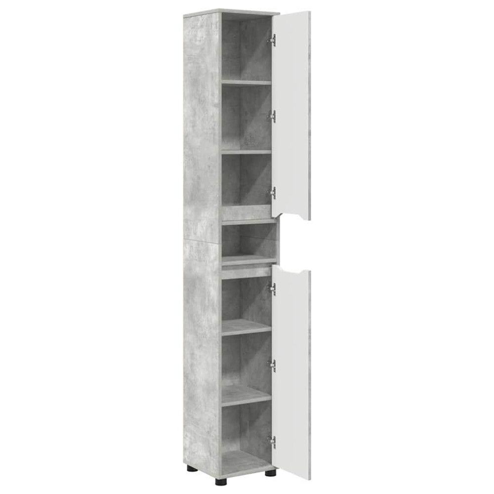 Produktbild för Badrumsskåp Betonggrå 30,5 x 30 x 195 cm Konstruerat trä