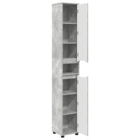 Produktbild för Badrumsskåp Betonggrå 30,5 x 30 x 195 cm Konstruerat trä