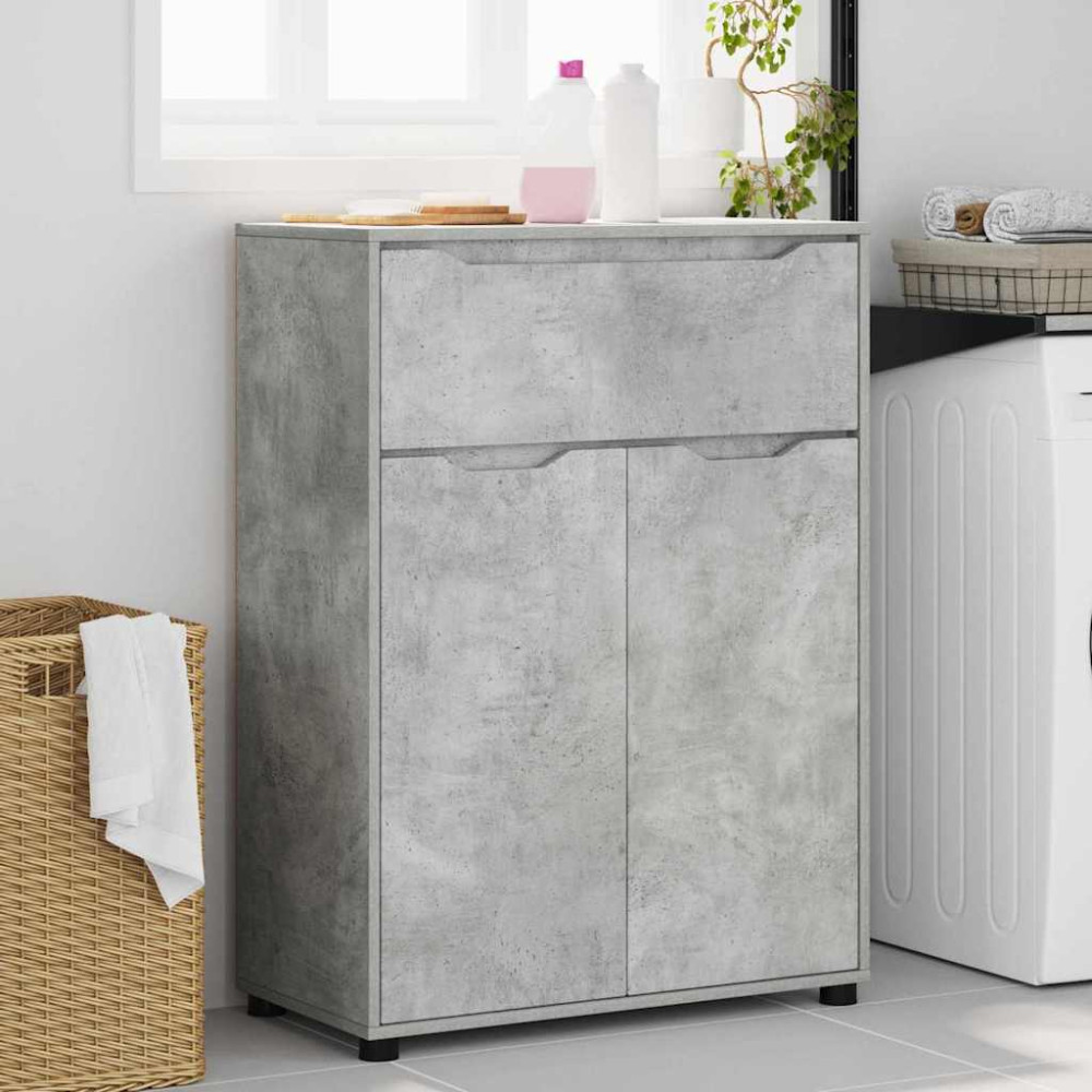Produktbild för Badrumsskåp Betonggrå 72,5 x 36,5 x 100 cm Konstruerat trä