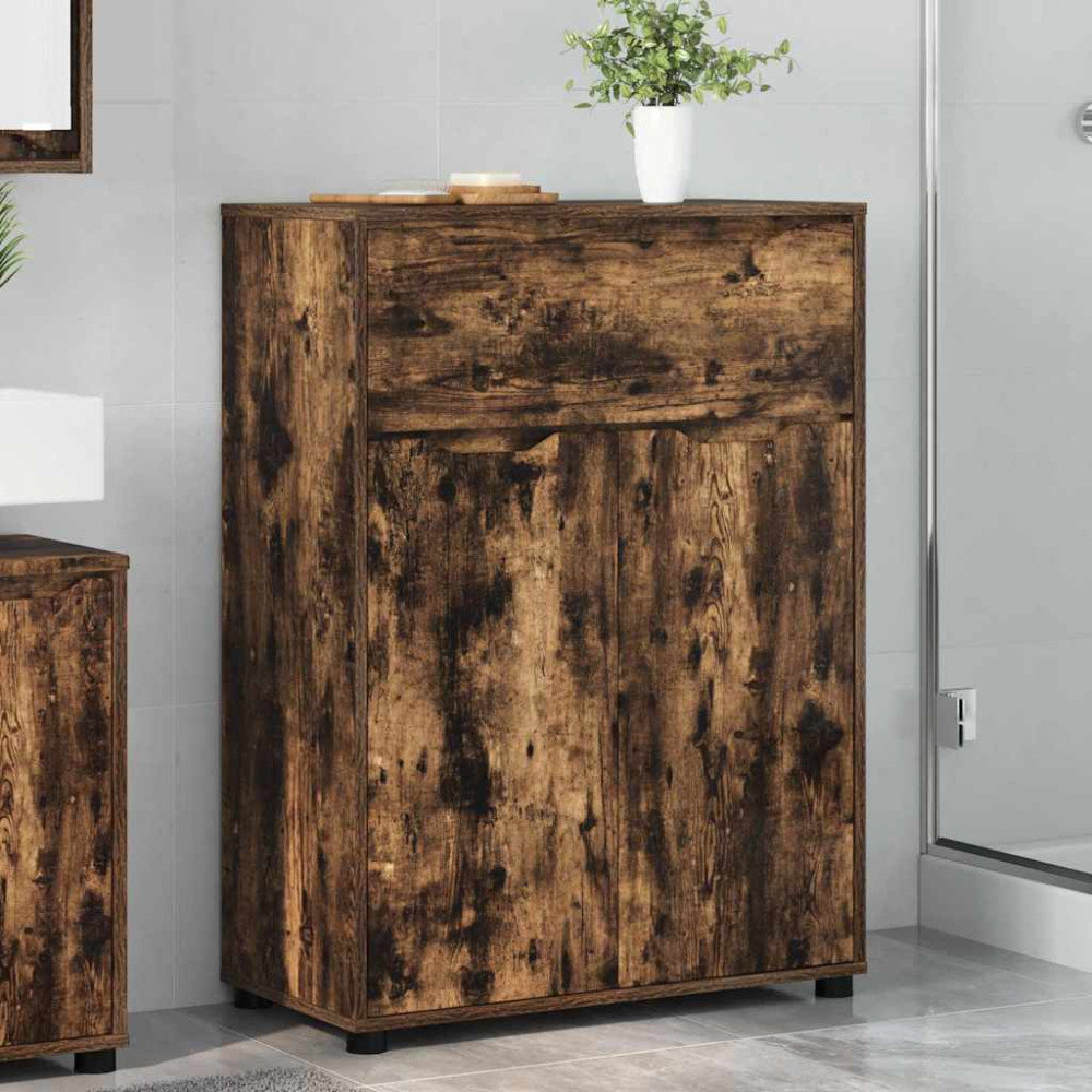 Produktbild för Badrumsskåp Rökt ek 72,5 x 36,5 x 100 cm Konstruerat trä