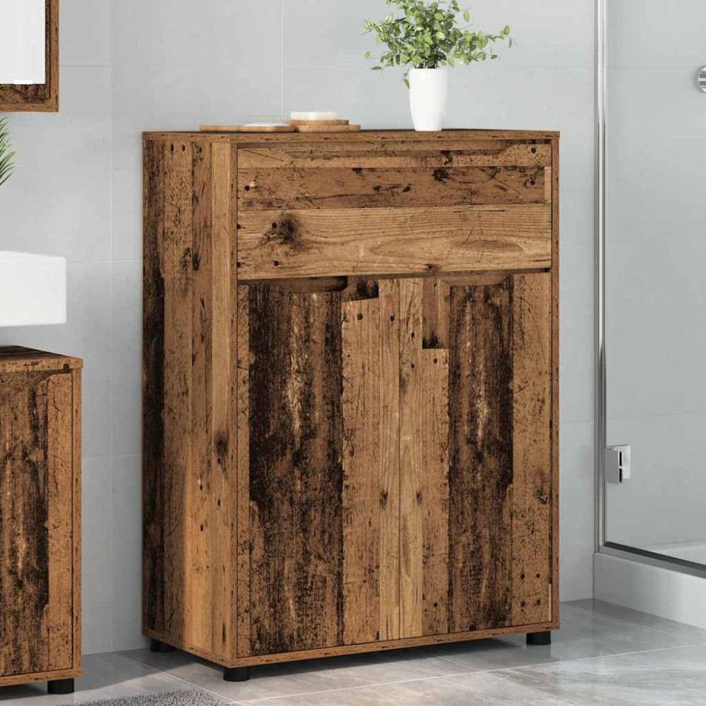 Produktbild för Badrumsskåp Gammalt trä 72,5 x 36,5 x 100 cm Konstruerat trä