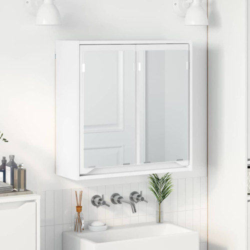 vidaXL Badrumsspegelskåp med hylla Vit 60 x 20 x 60 cm Konstruerat trä