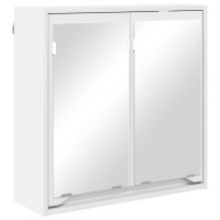Produktbild för Badrumsspegelskåp med hylla Vit 60 x 20 x 60 cm Konstruerat trä