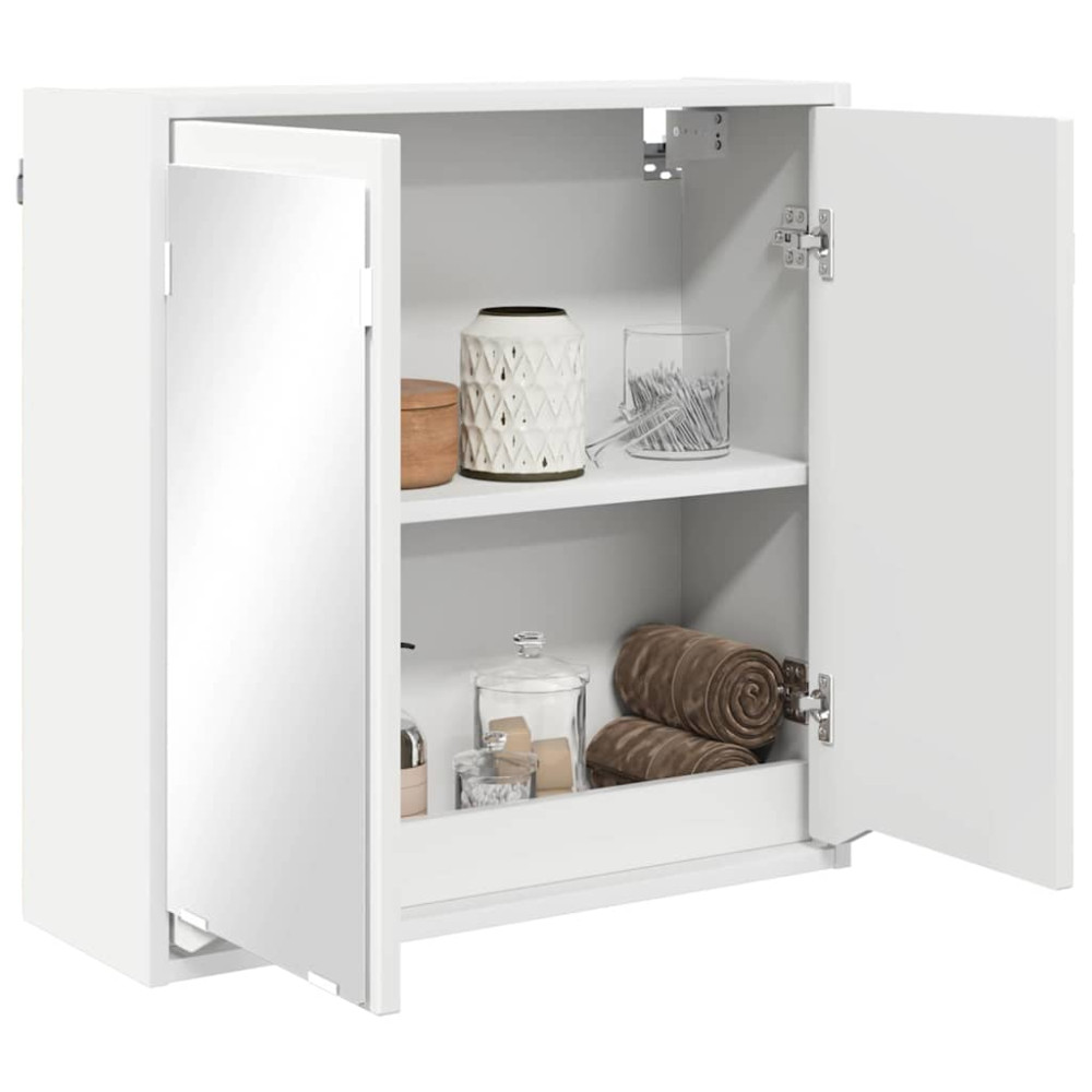 Produktbild för Badrumsspegelskåp med hylla Vit 60 x 20 x 60 cm Konstruerat trä