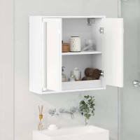 Produktbild för Badrumsspegelskåp med hylla Vit 60 x 20 x 60 cm Konstruerat trä