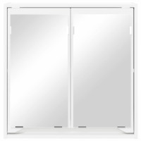 Produktbild för Badrumsspegelskåp med hylla Vit 60 x 20 x 60 cm Konstruerat trä