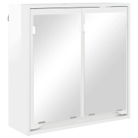 Produktbild för Badrumsspegelskåp med hylla Högblanka vita 60 x 20 x 60 cm