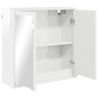 Produktbild för Badrumsspegelskåp med hylla Högblanka vita 60 x 20 x 60 cm