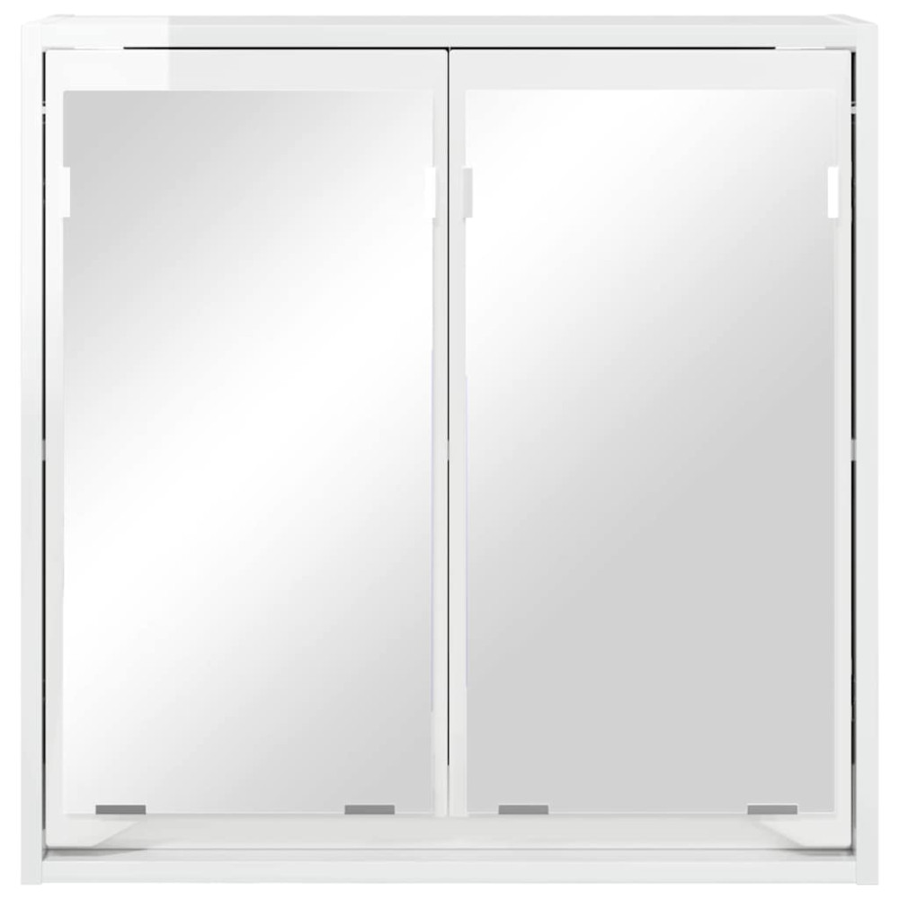 Produktbild för Badrumsspegelskåp med hylla Högblanka vita 60 x 20 x 60 cm