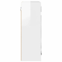 Produktbild för Badrumsspegelskåp med hylla Högblanka vita 60 x 20 x 60 cm