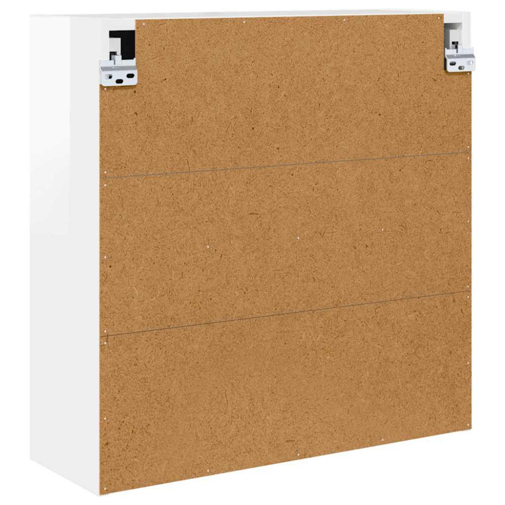 Produktbild för Badrumsspegelskåp med hylla Högblanka vita 60 x 20 x 60 cm