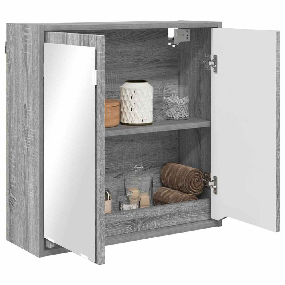 Produktbild för Badrumsspegelskåp Grå Sonoma 60 x 20 x 60 cm Konstruerat trä