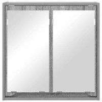 Produktbild för Badrumsspegelskåp Grå Sonoma 60 x 20 x 60 cm Konstruerat trä