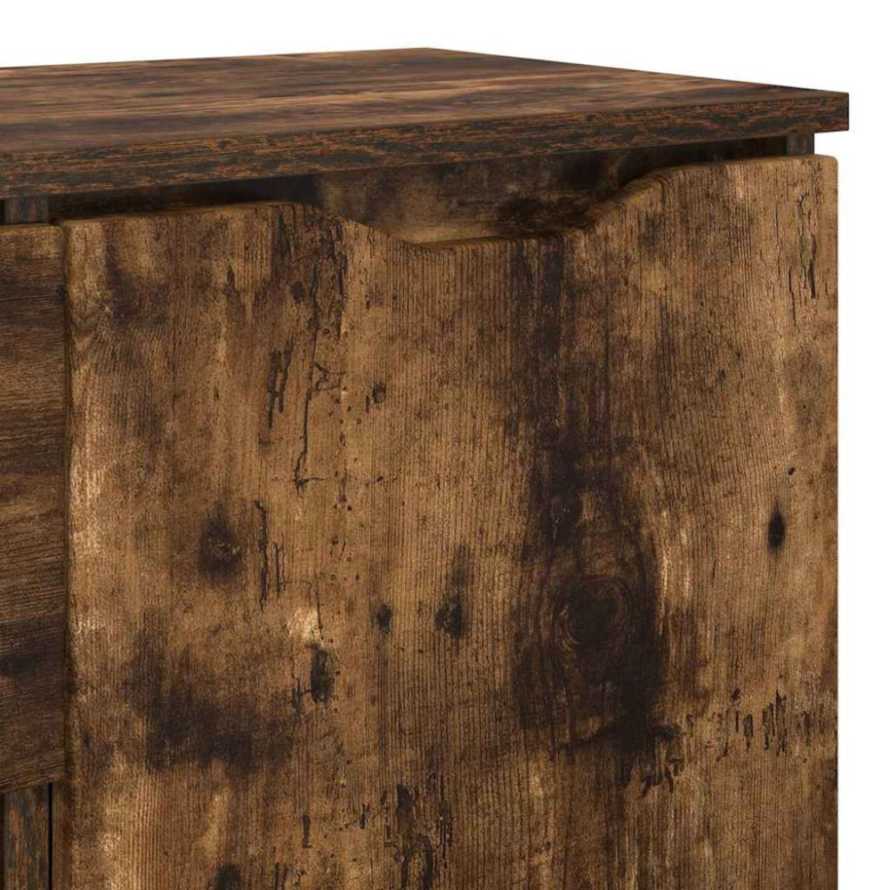 Produktbild för Sideboard med låda Rökt ek 100 x 30 x 65,6 Konstruerat trä