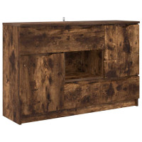 Produktbild för Sideboard med låda Rökt ek 100 x 30 x 65,6 Konstruerat trä