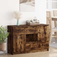 Produktbild för Sideboard med låda Rökt ek 100 x 30 x 65,6 Konstruerat trä