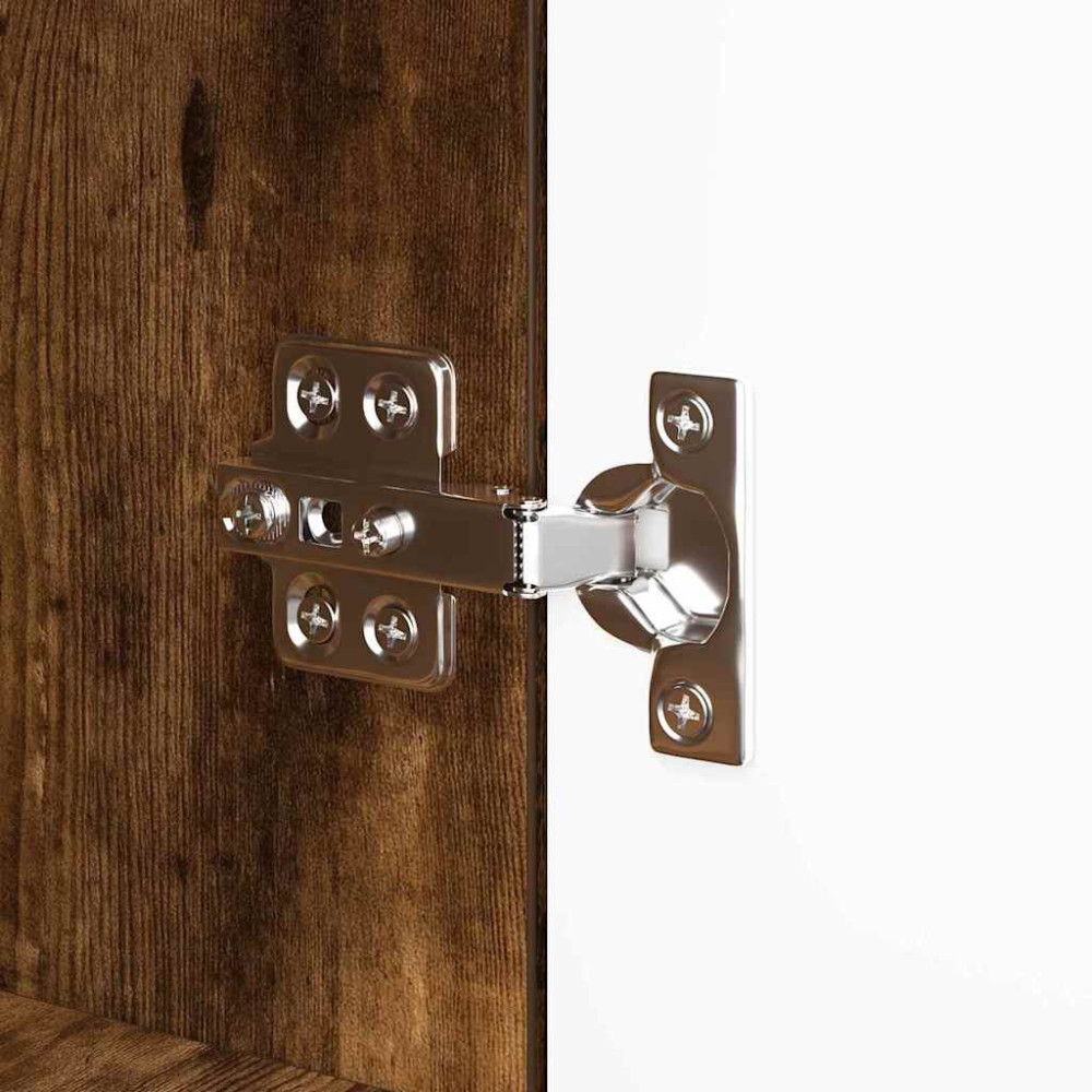 Produktbild för Sideboard med låda Rökt ek 100 x 30 x 65,6 Konstruerat trä