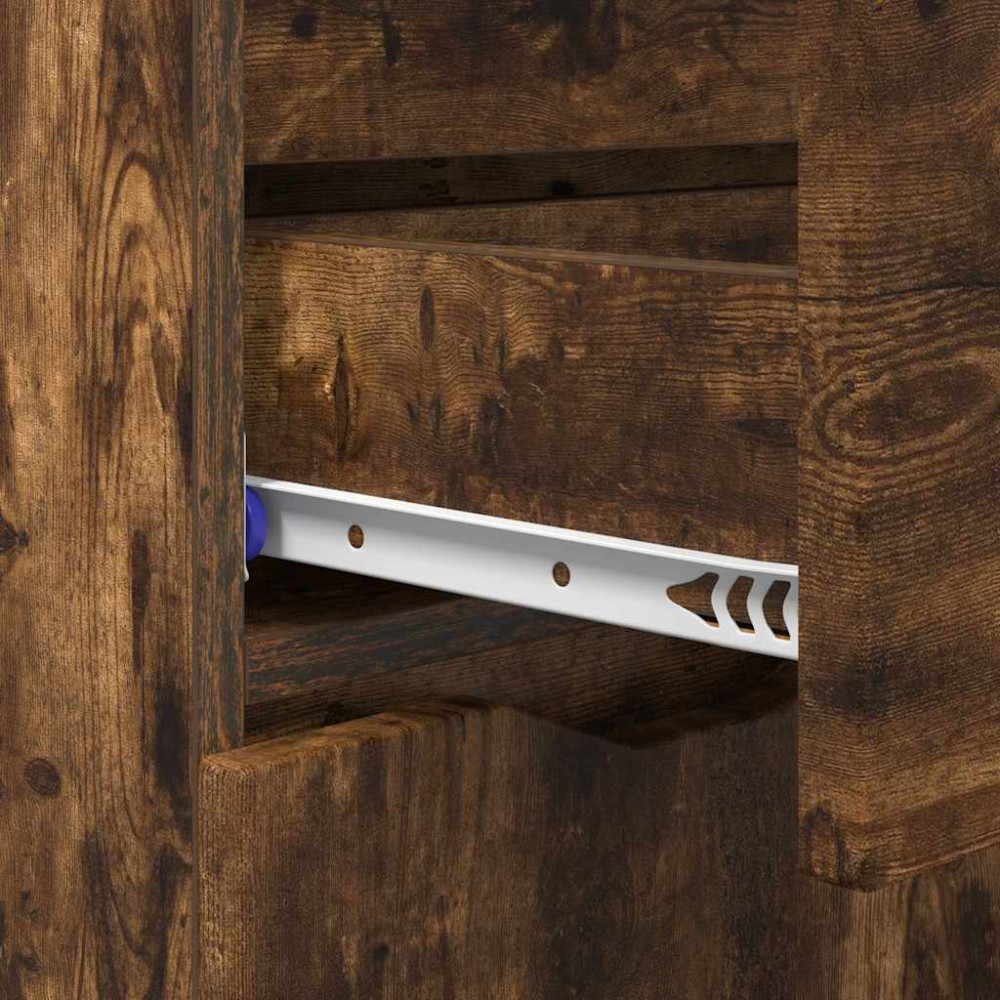 Produktbild för Sideboard med låda Rökt ek 100 x 30 x 65,6 Konstruerat trä