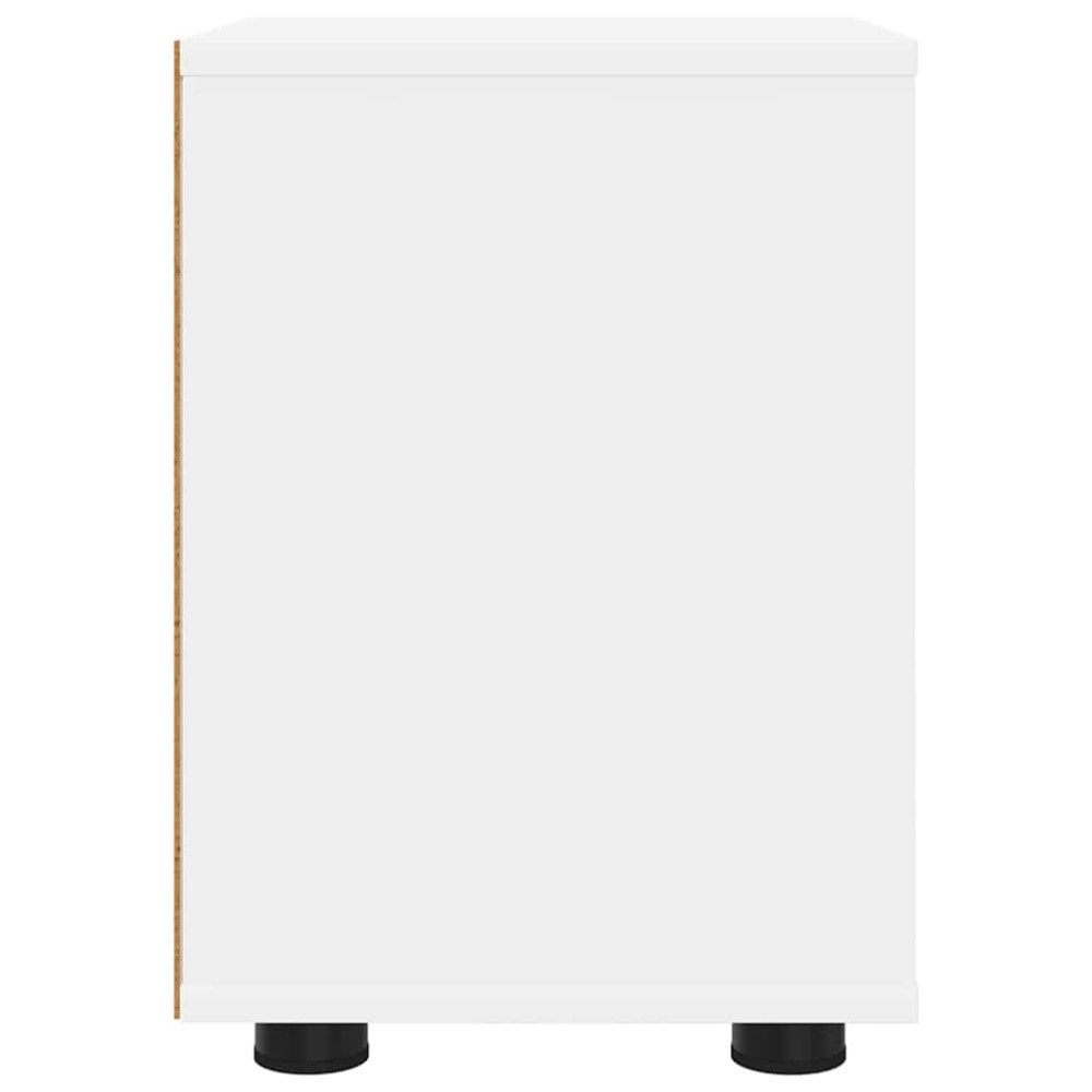 Produktbild för Sängbord med låda 2 pcs Vit 30,5 x 30 x 43 cm Konstruerat trä