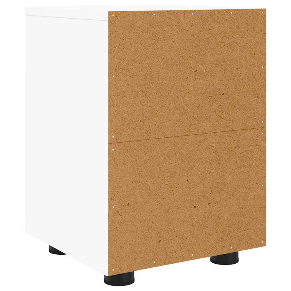 Produktbild för Sängbord med låda 2 pcs Vit 30,5 x 30 x 43 cm Konstruerat trä