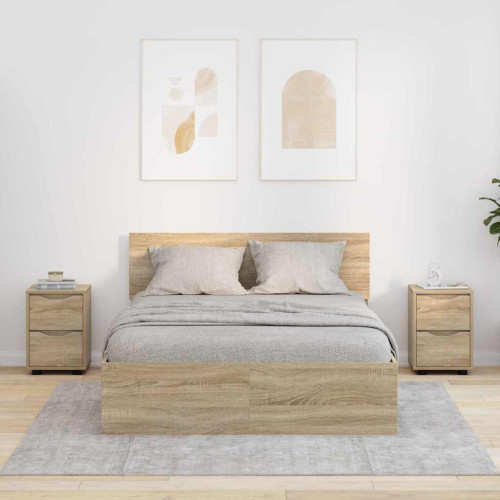 vidaXL Sängbord 2 pcs Sonoma-ek 30,5 x 30 x 43 cm Konstruerat trä