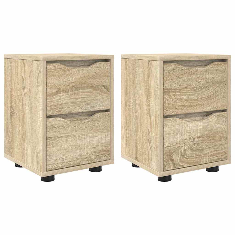Produktbild för Sängbord 2 pcs Sonoma-ek 30,5 x 30 x 43 cm Konstruerat trä