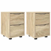 Produktbild för Sängbord 2 pcs Sonoma-ek 30,5 x 30 x 43 cm Konstruerat trä