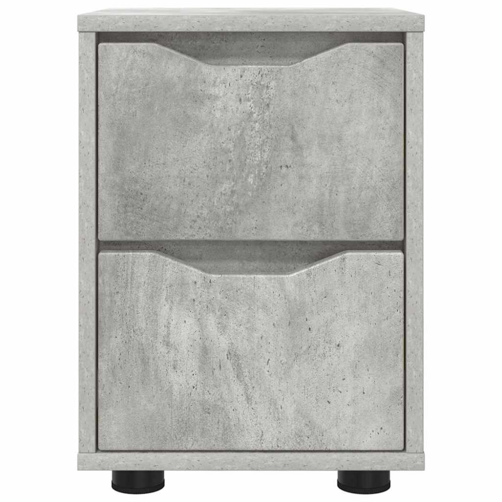 Produktbild för Sängbord med låda Betonggrå 30,5 x 30 x 43 cm Konstruerat trä