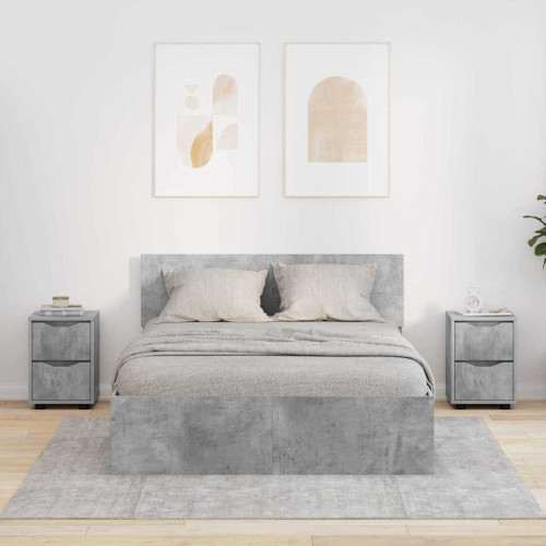 vidaXL Sängbord 2 pcs Betonggrå 30,5 x 30 x 43 cm Konstruerat trä