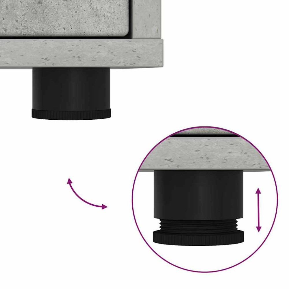 Produktbild för Sängbord 2 pcs Betonggrå 30,5 x 30 x 43 cm Konstruerat trä