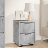 Produktbild för Sängbord 2 pcs Betonggrå 30,5 x 30 x 43 cm Konstruerat trä