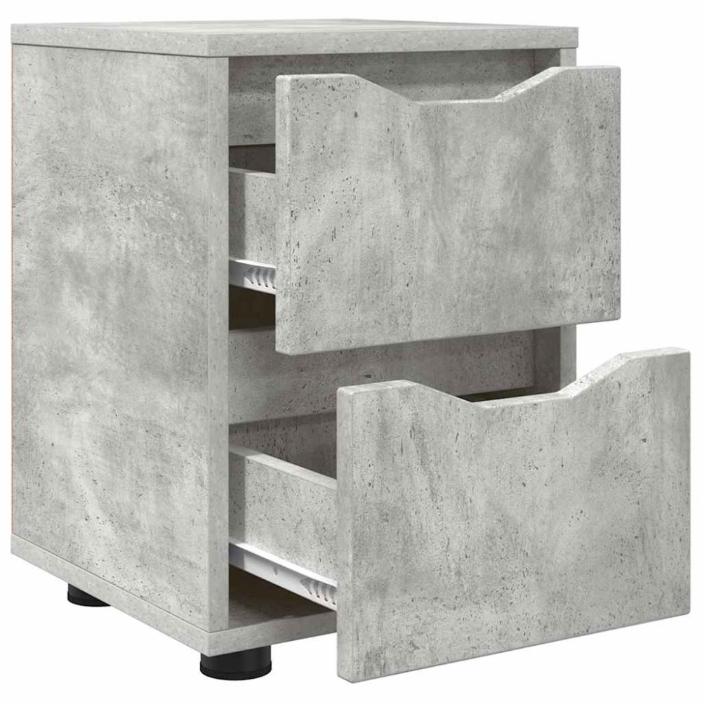 Produktbild för Sängbord 2 pcs Betonggrå 30,5 x 30 x 43 cm Konstruerat trä