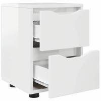 Produktbild för Sängbord Högblanka vita 30,5 x 30 x 43 cm Konstruerat trä