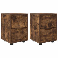 Produktbild för Sängbord 2 pcs Rökt ek 30,5 x 30 x 43 cm Konstruerat trä