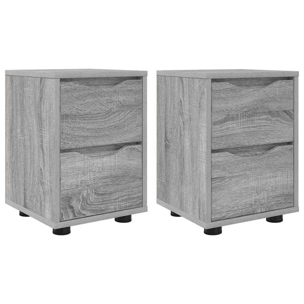 Produktbild för Sängbord 2 pcs Grå Sonoma 30,5 x 30 x 43 cm Konstruerat trä