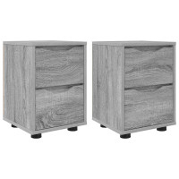 Produktbild för Sängbord 2 pcs Grå Sonoma 30,5 x 30 x 43 cm Konstruerat trä