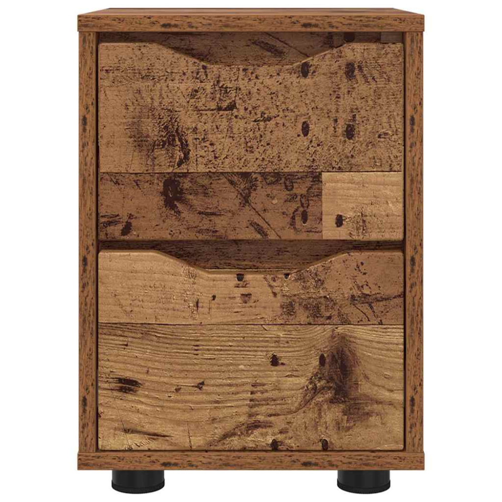 Produktbild för Sängbord med låda Gammalt trä 30,5 x 30 x 43 cm Konstruerat trä