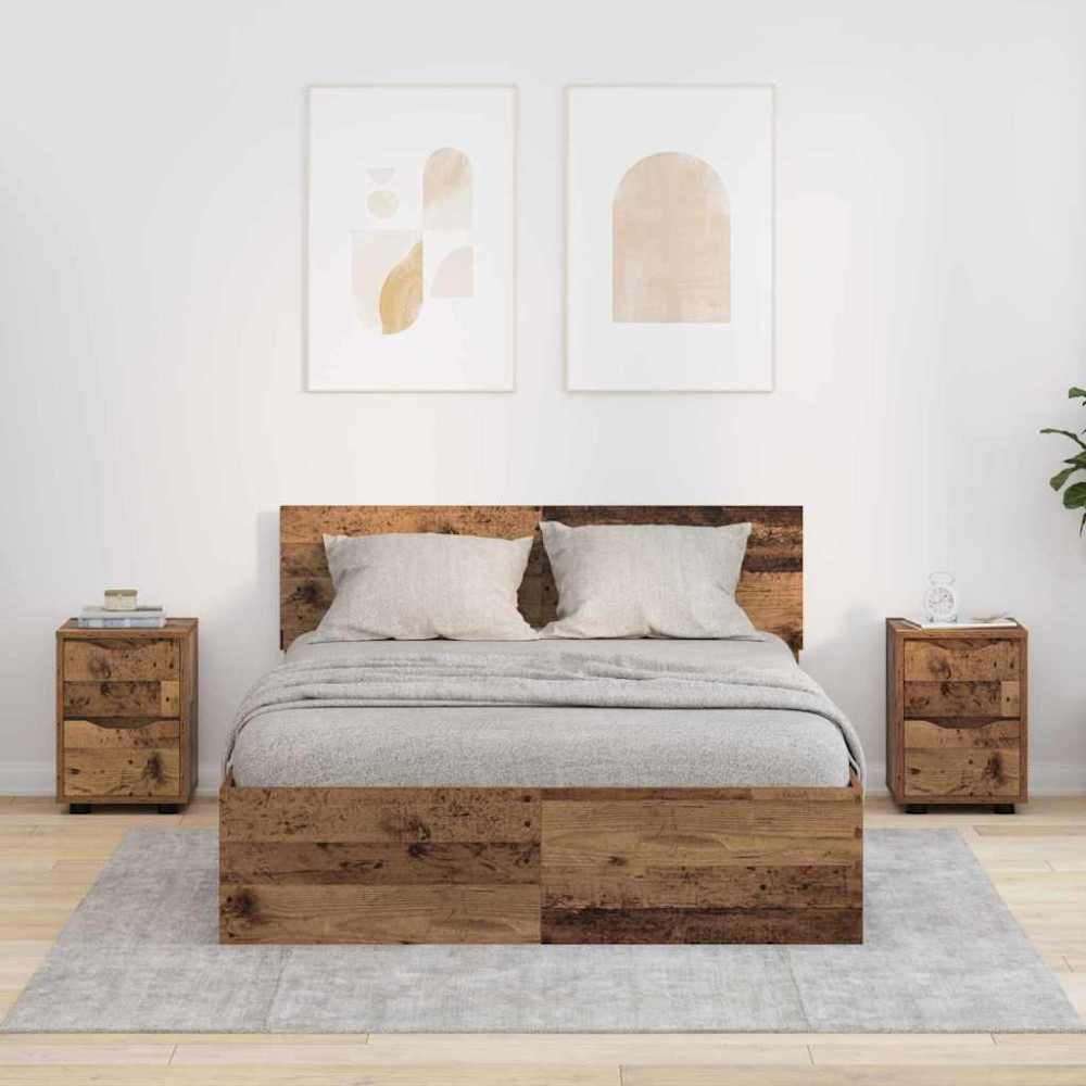 Produktbild för Sängbord 2 pcs Gammalt trä 30,5 x 30 x 43 cm Konstruerat trä