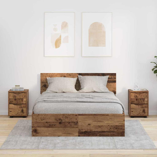 vidaXL Sängbord 2 pcs Gammalt trä 30,5 x 30 x 43 cm Konstruerat trä