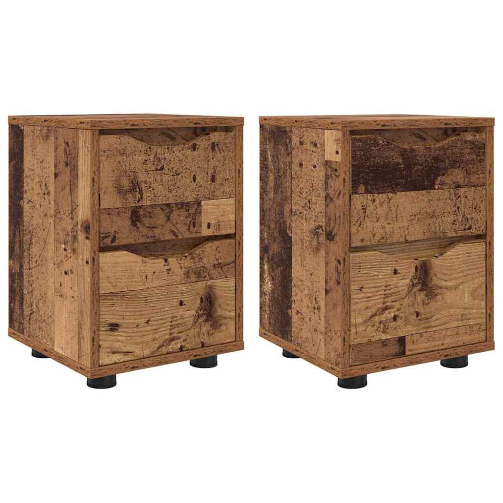 Produktbild för Sängbord 2 pcs Gammalt trä 30,5 x 30 x 43 cm Konstruerat trä
