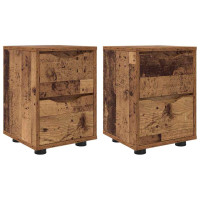 Produktbild för Sängbord 2 pcs Gammalt trä 30,5 x 30 x 43 cm Konstruerat trä