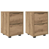 Produktbild för Sängbord 2 pcs Artisan Ek 30,5 x 30 x 43 cm Konstruerat trä