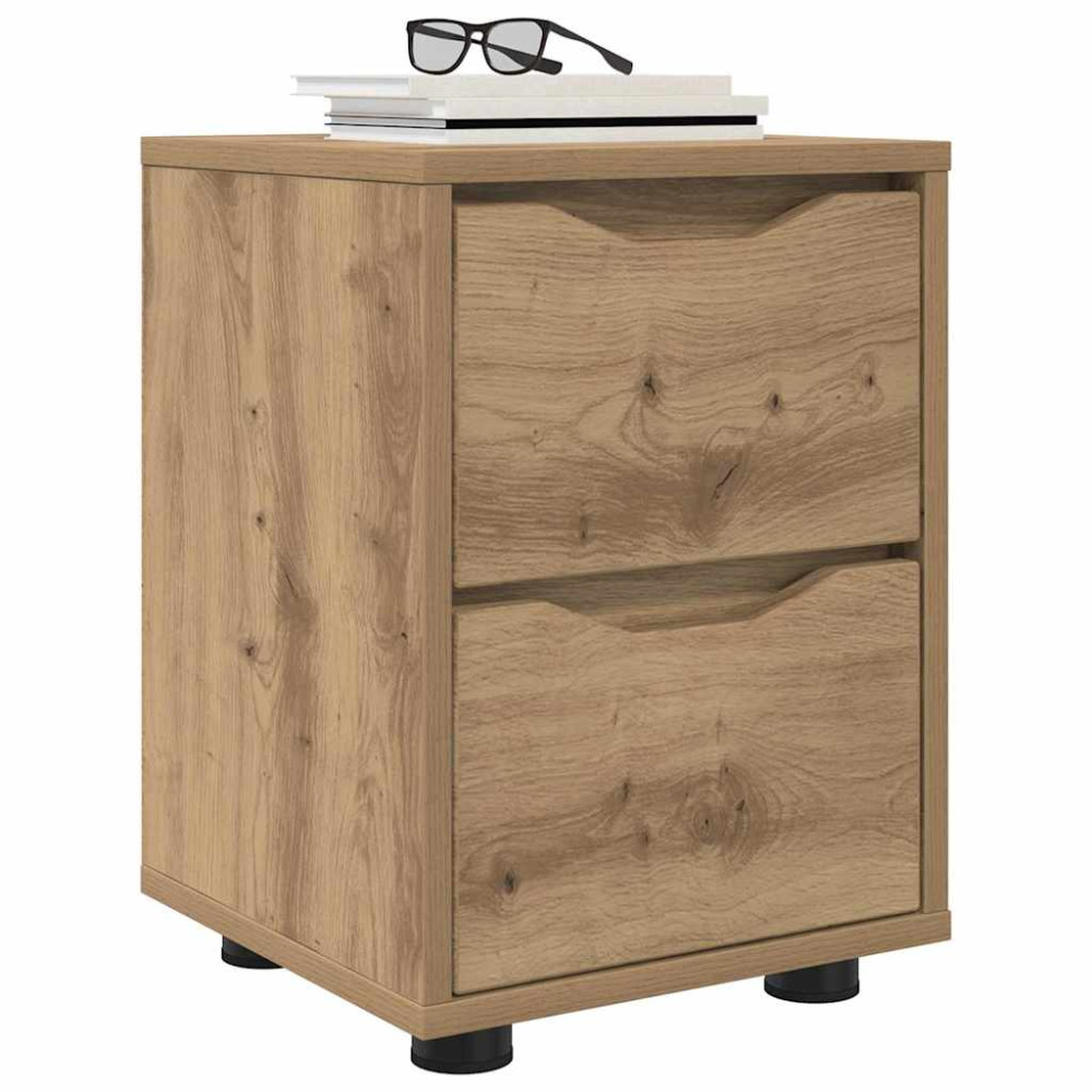 Produktbild för Sängbord 2 pcs Artisan Ek 30,5 x 30 x 43 cm Konstruerat trä