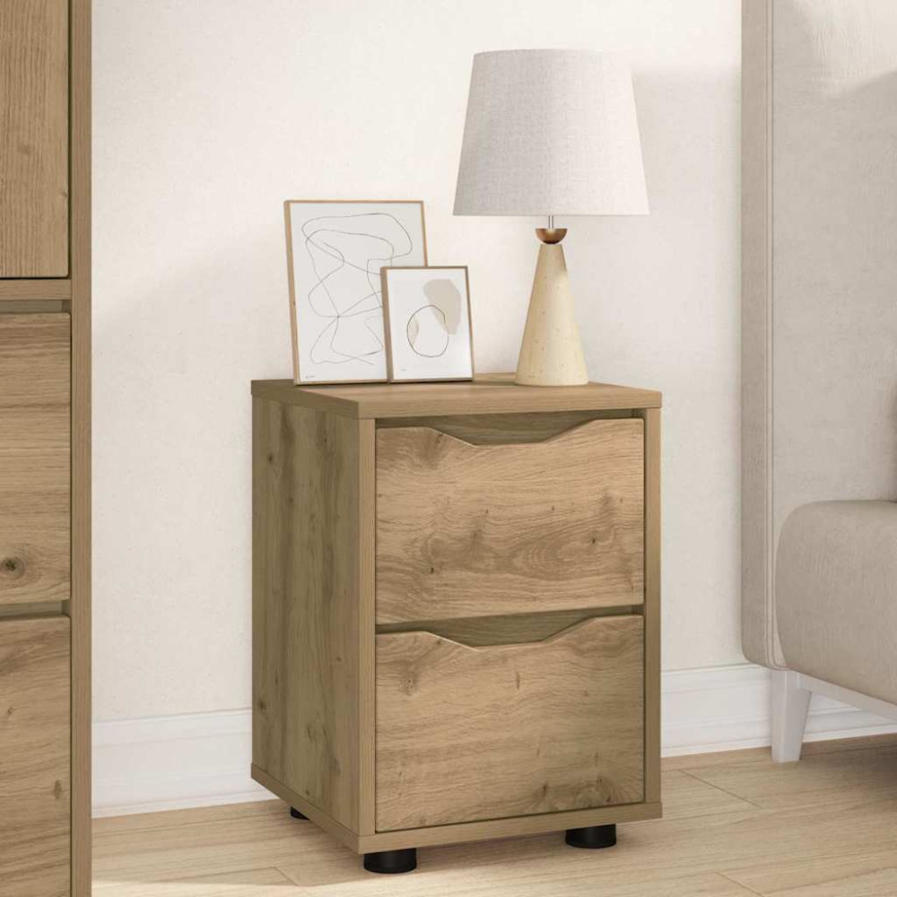 Produktbild för Sängbord 2 pcs Artisan Ek 30,5 x 30 x 43 cm Konstruerat trä