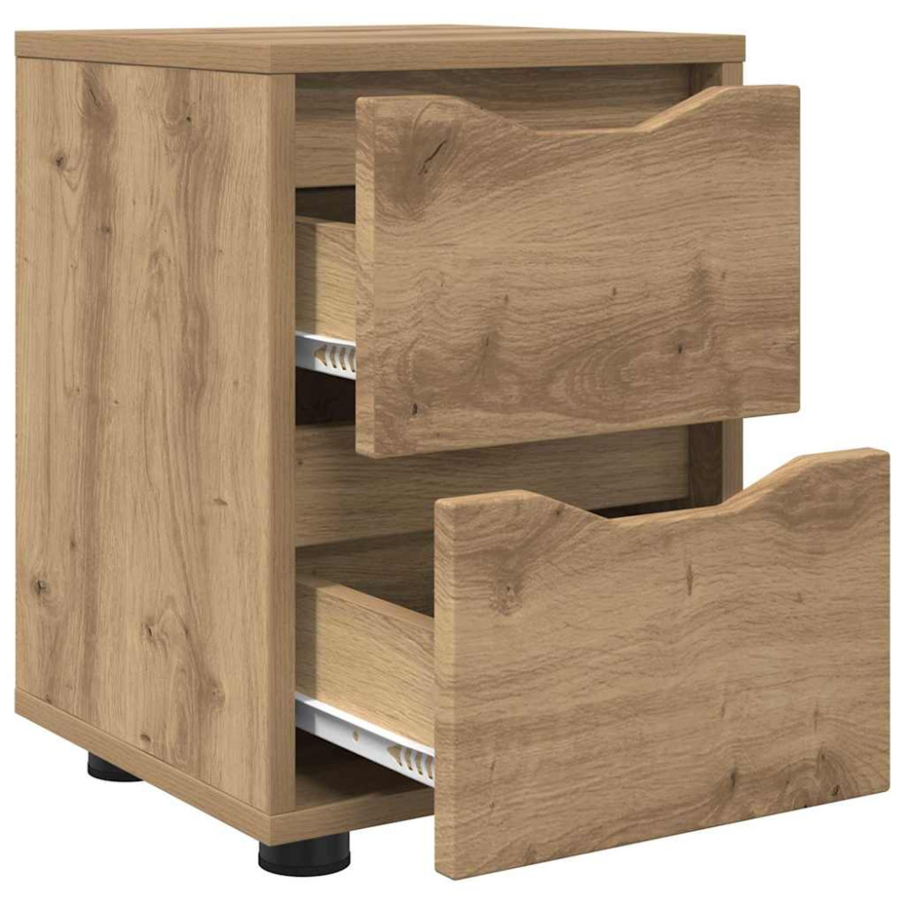 Produktbild för Sängbord 2 pcs Artisan Ek 30,5 x 30 x 43 cm Konstruerat trä