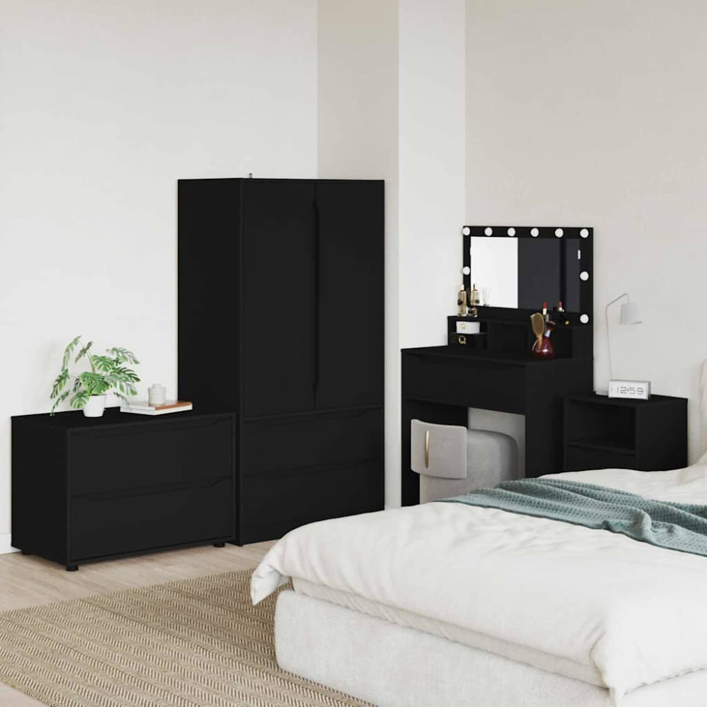 Produktbild för Förvaringsskåp Svart 80 x 48 x 57 cm Konstruerat trä